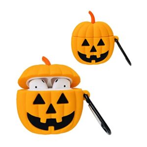 airpods case,new pumpkin lantern case for airpods 1&2, airpods accessories shockproof protective premium silicone cover and skin for apple airpods charging case