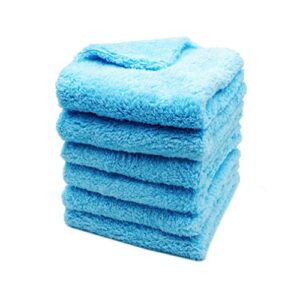 kingsheep 6pack car microfiber towel for auto thick buffing microfiber cleaning cloth 16"x16" plush polishing drying towels 450gsm detailing cloths