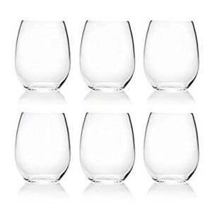 18-ounce acrylic glassses stemless wine glasses, set of 6 clear - unbreakable, dishwasher safe, bpa free…