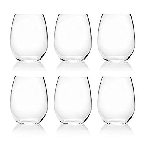 18-ounce Acrylic Glassses Stemless Wine Glasses, set of 6 Clear - Unbreakable, Dishwasher Safe, BPA Free…