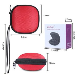 Portable Carrying Case Compatible for Powerbeats Pro Case Cover, ANKASI Hard Travel Protective Storage Cover Case Nylon Accessories Bag with Lanyard/for Beats powerbeats pro 2019 (Red)