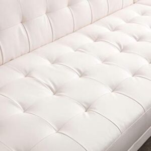 Greatime Faux Leather Reversible Sleeper Sofa & Chaise/Leatherette Convertible Section Sofa