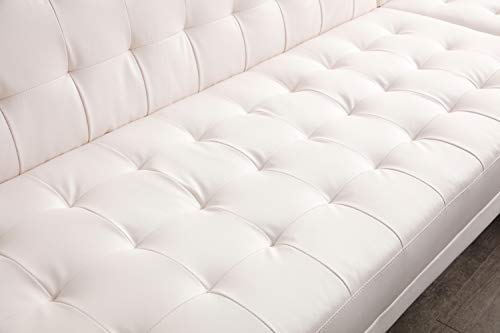 Greatime Faux Leather Reversible Sleeper Sofa & Chaise/Leatherette Convertible Section Sofa