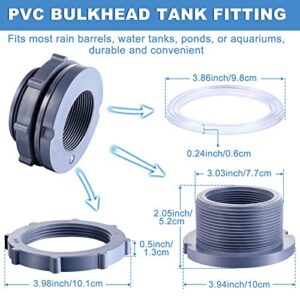 Outus PVC Bulkhead Fitting Water Tank Connector for Rain Barrels, Aquariums, Ponds or Water Tanks (2 Inches)