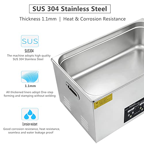 Kaimashi Ultrasonic Cleaner 30L Large Ultrasonic Cleaning Machine SUS 304 with Digital Timer and Heater