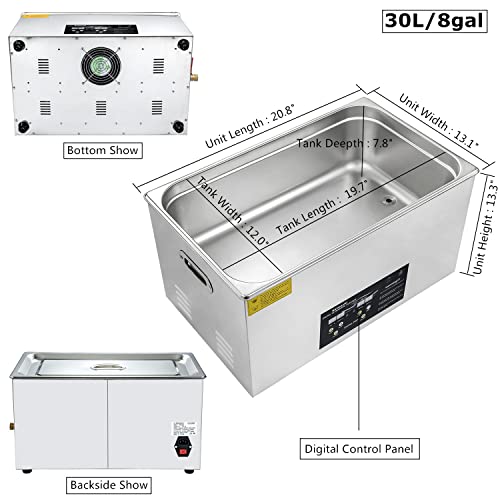 Kaimashi Ultrasonic Cleaner 30L Large Ultrasonic Cleaning Machine SUS 304 with Digital Timer and Heater