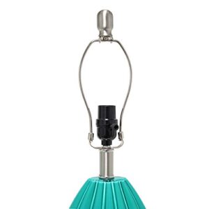 Elegant Designs LT3320-TEL Teal Creased Table Lamp with Fabric Shade