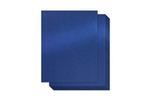 navy blue shimmer paper - 100-pack metallic cardstock paper, 92 lb cover, double sided, printer friendly - perfect for weddings, birthdays, craft use, letter size sheets, 8.5 x 11 inches