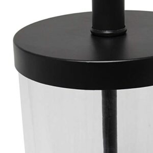 Elegant Designs LT3323-BLK Modern Coastal Style Enclosed Clear Glass Metal Table Lamp, Black