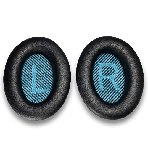 Replacement Ear Pads for Bose QC25 Compatible Replacement Ear Pads with QC25 - Compatible with QC25 QC35 QC2 QC15 Ae2 Ae2i Ae2w SoundTrue & SoundLink Ear Cushion [Black]