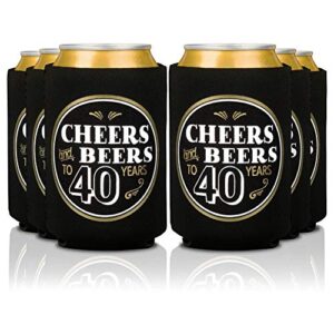 prazoli 40th birthday can coolers (12 pack) - happy 40 birthday decorations for men , cheers and beers to 40 years , happy 40th birthday party favors , over the hill birthday decorations 40th party