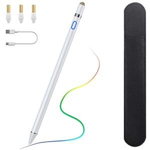 timovo stylus pen for ipad, apple pencil for ipad 10/9/8/7/6th generation,2022 ipad pro 12.9/11,ipad air 5/4/3,mini 6/5 precise writing/drawing, palm rejection apple pen for touch screen, white