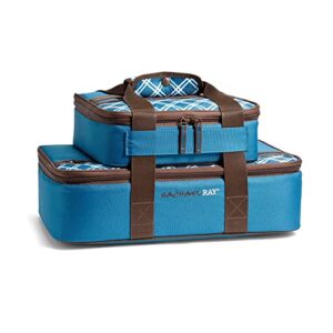 rachael ray insulated casserole carrier with dish storage combo, hot cold food carrier, delivery bag, insulated food bag, casserole carrier bag insulated, casserole carriers for hot or cold food, hot carrier