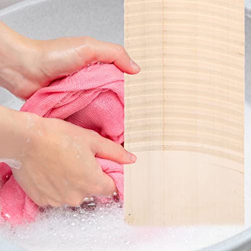 TOPBATHY Wooden Clothes Washboard Hand Wash Laundry Board Scrubbing Washboard for Home Store School