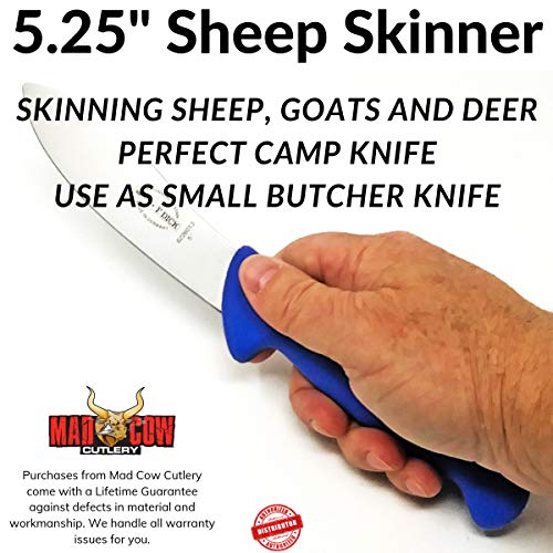 F. Dick Ergogrip 5 Inch Lamb/Deer Skinner With Diammark Dual Action Knife Sharpener - High-Carbon Stainless Steel Blade - Ergo Handle - Professional Butcher Knife - Knife Made In Germany