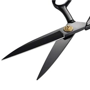 Left-Handed Sewing Scissors 10 Inch(25.5cm) - Fabric Dressmaking Shears, Lefty Tailor's Scissors for Cutting Fabric, Leather, Clothes, Paper, Raw Materials (Black)