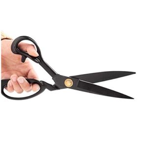 Left-Handed Sewing Scissors 10 Inch(25.5cm) - Fabric Dressmaking Shears, Lefty Tailor's Scissors for Cutting Fabric, Leather, Clothes, Paper, Raw Materials (Black)