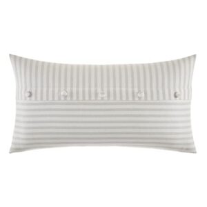 nautica - throw pillow, cotton bedding with hidden zipper closure, stylish home decor (saybrook beige, 14" x 26")