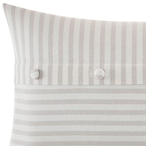 Nautica - Throw Pillow, Cotton Bedding with Hidden Zipper Closure, Stylish Home Decor (Saybrook Beige, 14" x 26")