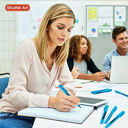 Shuttle Art Highlighters, 30 Pack Blue Highlighters Bright Colors, Chisel Tip Dry-Quickly Non-Toxic Highlighter markers for Adults Kids Highlighting in the Home School Office