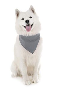 mechaly dog plain bandanas - 2 pack - scarf triangle bibs for small, medium and
