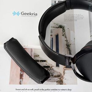 Geekria Protein Leather Headband Pad, Compatible with Sony MDR-XB950BT MDR-XB950N1 MDR-XB950B1 MDR-XB950/H Headphones Replacement Band/Headset Headband Cushion Cover Repair Parts (Black)