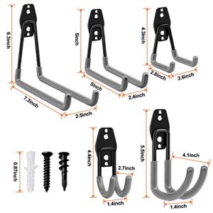 Garage Hooks, Inteli-topia Steel Garage Storage Hooks Utility Double Heavy Duty for Organizing Power Tools, Ladders, Bikes, Bulk Items, Pack of 10