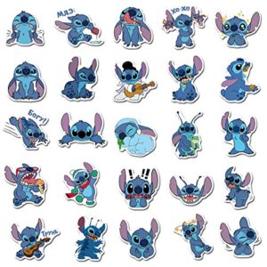 50Pcs Lilo & Stitch Stickers Waterproof Vinyl Stickers for Water Bottle Luggage Bike Car Decals (Stitch)