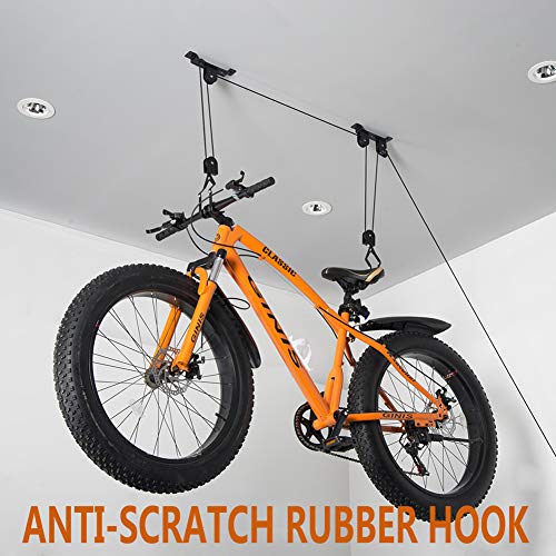 Wallmaster Bike Ceiling Mount Lift Hoist Hanger Storage Rack for Garage Indoor 1 Pack