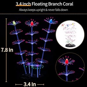 Uniclife 4 Pack Fish Tank Decorations Glowing Effect Aquarium Décor Small Silicone Artificial Jellyfish Coral Plant Ornament