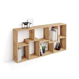 mobili fiver, iacopo xs bookcase (63.31 x 31.5 in), rustic oak, made in italy