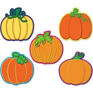 40 pieces pumpkin cutouts classroom decoration pumpkin cutouts with glue point dots for bulletin board classroom school fall theme thanksgiving party, 5.9 x 5.9 inch