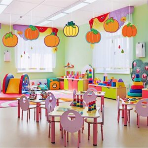 40 Pieces Pumpkin Cutouts Classroom Decoration Pumpkin Cutouts with Glue Point Dots for Bulletin Board Classroom School Fall Theme Thanksgiving Party, 5.9 x 5.9 Inch