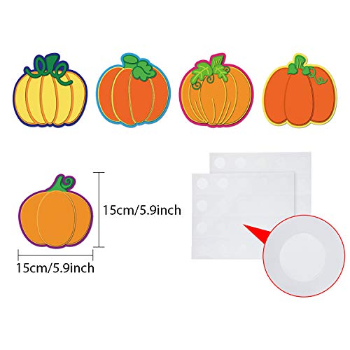 40 Pieces Pumpkin Cutouts Classroom Decoration Pumpkin Cutouts with Glue Point Dots for Bulletin Board Classroom School Fall Theme Thanksgiving Party, 5.9 x 5.9 Inch