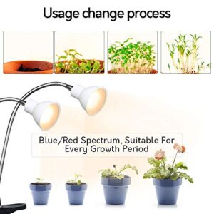 ACKE-Grow-Light-Plant-Light Sunlike Gooseneck Growing Lamps Dual Head with Clamp for Indoor Plants…