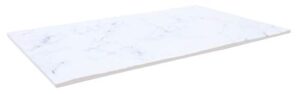 rectangular display tray, melamine, white marble, 12.75 x 6.875"