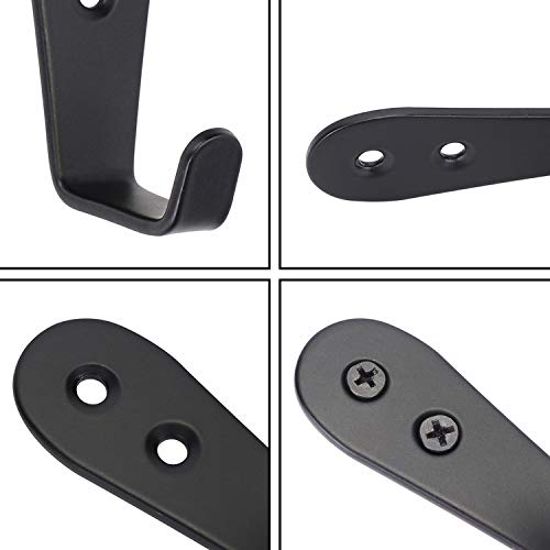 MANMILAI Wall Hooks 8 Pcs,Coat Hooks, Stainless Steel Hook, Garage, Luggage Key Hook, Bathroom Kitchen Dining Room,Heavy Duty, Indoor and Outdoor Hooks (Black)