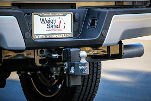 Weigh Safe Adjustable Trailer Hitch Ball Mount - 8" Drop Hitch for 2.5" Receiver w/ 2 pc Keyed Alike Lock Set, Premium Steel Trailer Tow Hitch w/Built in Weight Scale for Anti Sway, 22,000 lbs GTW