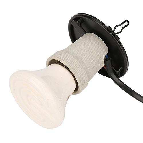 Reptile Anti-Scald Lampshade and Heat Emitter Set Reptile Heat Lamp with Guard for Turtles Chicks Lizard Snake (Black)
