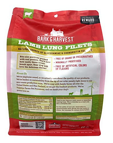 Superior Farms Pet Provisions Lamb Lung Dog Treats | All Natural Dog Snacks from Our Farms | Real Protein Dog Chews | 100% Lamb. (Lung Fillets (8 oz.))