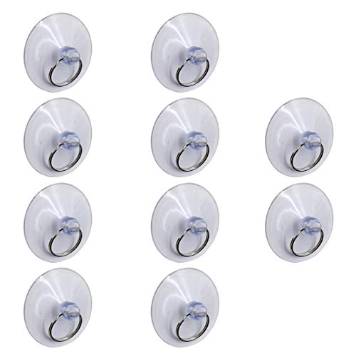 TREELY 10Pcs Suction Cup with Rings, 50mm Clear Suction Cup Sucker for Window Wall Hook Hanger