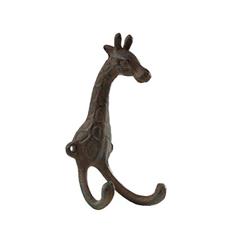 TG,LLC Treasure Gurus Metal Giraffe 3D Towel Hook Bib Coat Hat Holder Kids Room Zoo Animal Wall Decor