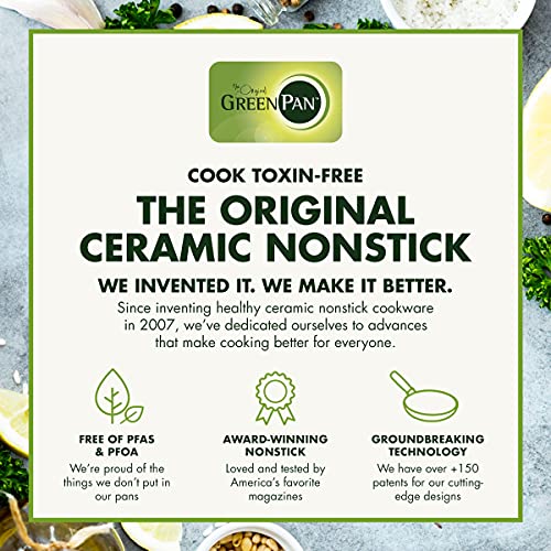 GreenPan Rio Healthy Ceramic Nonstick 5QT Saute Pan Jumbo Cooker with Helper Handle and Lid, PFAS-Free, Dishwasher Safe, Black