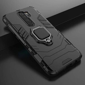 DWAYBOX Case for Xiaomi Redmi Note 8 Pro Ring Holder Iron Man Design 2 in 1 Hybrid Heavy Duty Armor Hard Back Case Cover Compatible with Xiaomi Redmi Note 8 Pro 6.53 Inch (Black)
