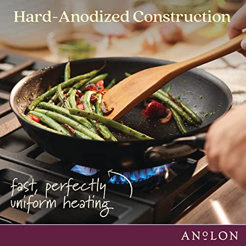 Anolon Smart Stack Hard Anodized Nonstick Cookware, 11 Piece Set, Black