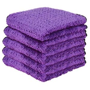 Liquid X Purple Xtreme Plush Waffle Weave Microfiber Detailing Towel Guaranteed Satisfaction - 16" x 16" (5 Pack)