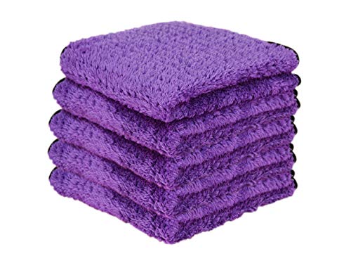 Liquid X Purple Xtreme Plush Waffle Weave Microfiber Detailing Towel Guaranteed Satisfaction - 16" x 16" (5 Pack)