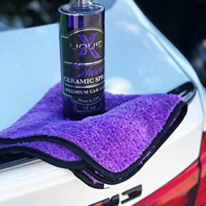 Liquid X Purple Xtreme Plush Waffle Weave Microfiber Detailing Towel Guaranteed Satisfaction - 16" x 16" (5 Pack)