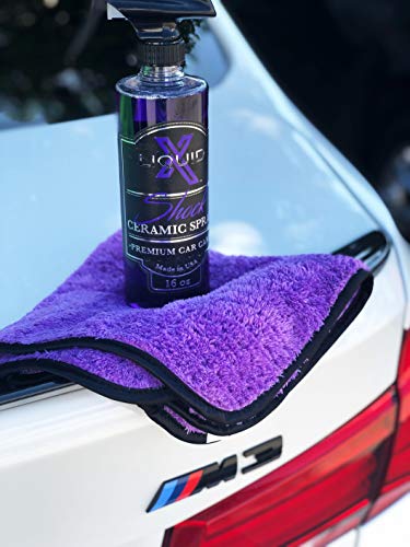 Liquid X Purple Xtreme Plush Waffle Weave Microfiber Detailing Towel Guaranteed Satisfaction - 16" x 16" (5 Pack)