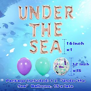 LaVenty Set of 16 Under The Sea Party Decorations Under The Sea Backdrop Under The Sea Balloons Under The Sea Bachelorette Mermaid Bachelorette Party Decorations